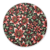 Red Aztec Lily Pattern Keramikknauf (Vorderseite)