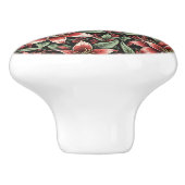 Red Aztec Lily Pattern Keramikknauf (Seitenansicht)