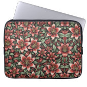 Red Aztec Lily Pattern Laptopschutzhülle (Vorderseite)
