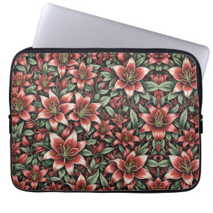 Red Aztec Lily Pattern Laptopschutzhülle