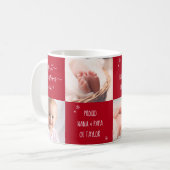 Red Baby 4 Foto First Christmas Großeltern Name Kaffeetasse (Vorderseite Links)