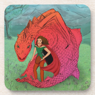 Red Baby Dragon Getränkeuntersetzer