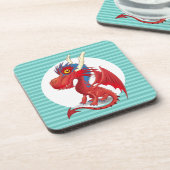 Red Baby Dragon Hard Plastic Untersetzer (Linke Seite)