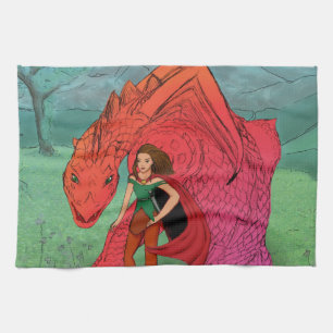 Red Baby Dragon Küchentuch