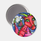 Red Baby Dragon Super Niedlich Magnet (Vorderseite/Rückseite)