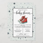 Red Baby High Tops Baby Dusche Einladung (Vorne/Hinten)