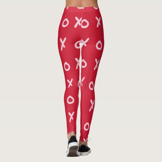 Red & Baby Pink X O XO XO Niedlich Leggings (Rückseite)