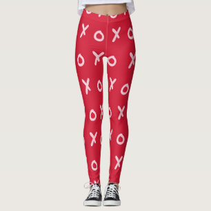 Red & Baby Pink X O XO XO Niedlich Leggings