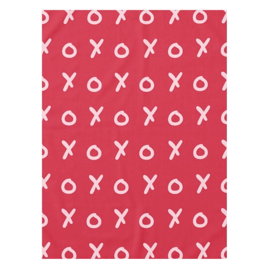 Red & Baby Pink X O XO XO Niedlich Tischdecke (Vorderseite)