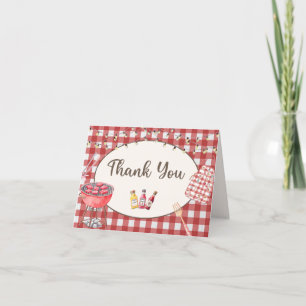 Red Baby-Q Baby-Dusche Danke-Card Dankeskarte