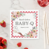 Red Baby-Q Dusche Personalisiert Napkins Serviette (Beispiel)