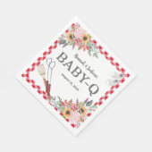 Red Baby-Q Dusche Personalisiert Napkins Serviette (Ecke)