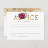 Red Baby Shower Cards für Gold und Burgund Postkarte (Vorne/Hinten)