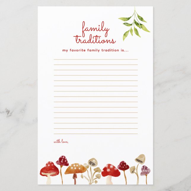 Red Baby Shower Vichy Mushroom Predictions Game (Rückseite)