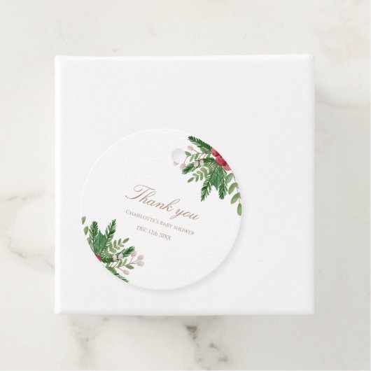 Red Baby Showrunde Tag Geschenkanhänger (Beispiel)