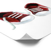 Red Baby Sneakers Malerei Art Print, Poster (Ecke)
