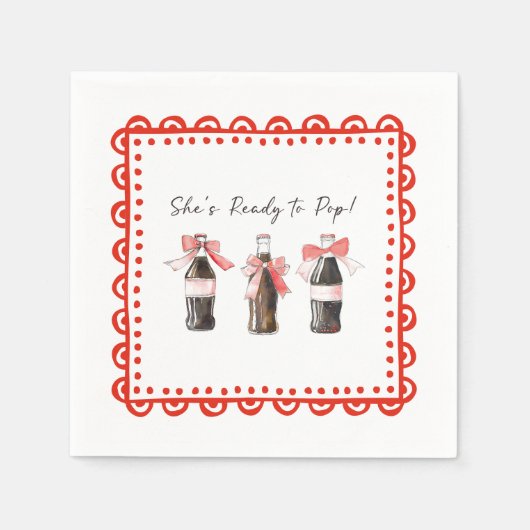 Red Baby Soda Ready to POP  Serviette (Vorderseite)