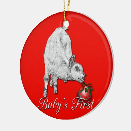 Red Baby's First Christmas Ornament (Links)