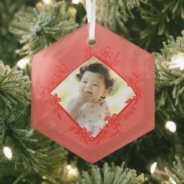 Red Baby's First Christmas Ornaments Ornament Aus Glas