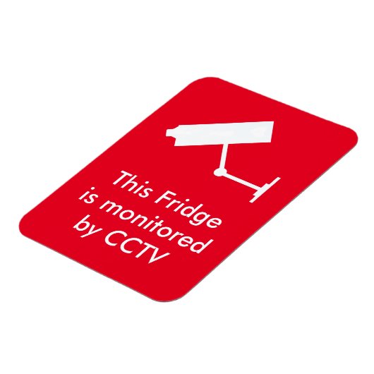 Red Background Camera Sureillance CCTV Kühlschrank Magnet (Linke Seite)