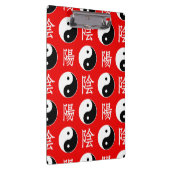 Red Background Chinesisches Yinyang-Muster Klemmbrett (Rechts)