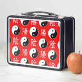 Red Background Chinesisches Yinyang-Muster Metall Brotdose (Beispiel)