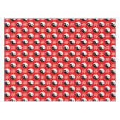 Red Background Chinesisches Yinyang-Muster Tischdecke (Vorderseite (Horizontal))