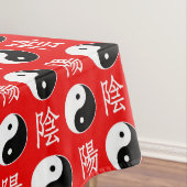 Red Background Chinesisches Yinyang-Muster Tischdecke (Beispiel)