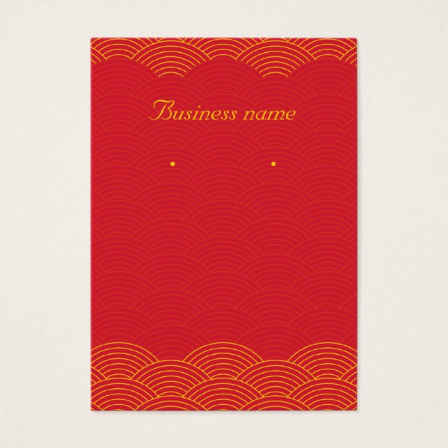 Red Background Earring Cards (Vorderseite)