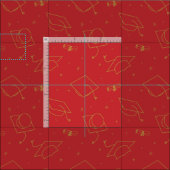 Red Background Graduation Cap Toss Stoff (Kachel)