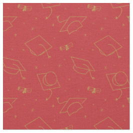 Red Background Graduation Cap Toss Stoff