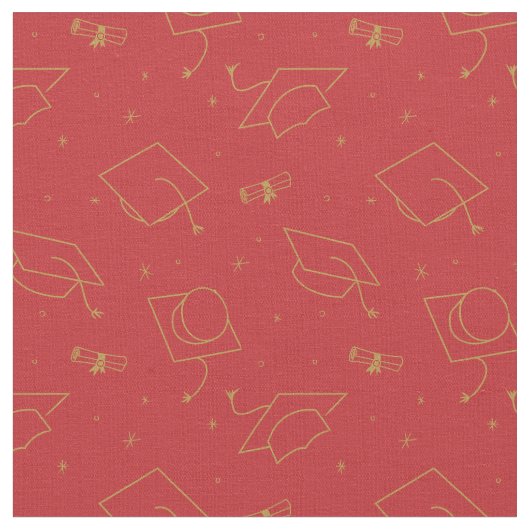 Red Background Graduation Cap Toss Stoff (Nahaufnahme)