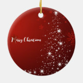 Red Background mit Starry Christmas Tree Keramik Ornament (Hinten)