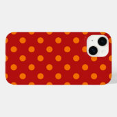 Red Background Orange Polka Dots Design Case-Mate iPhone Hülle (Rückseite (Horizontal))