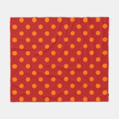 Red Background Orange Polka Dots Design Fleecedecke (Vorderseite (Horizontal))