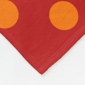 Red Background Orange Polka Dots Design Fleecedecke (Ecke)