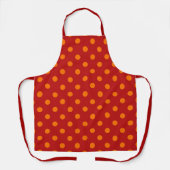 Red Background Orange Polka Dots Design Schürze (Vorderseite)