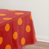 Red Background Orange Polka Dots Design Tischdecke (Beispiel)
