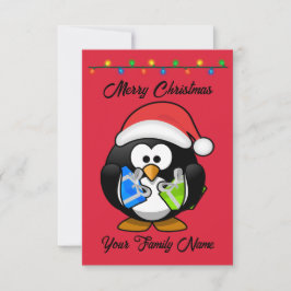 Red Background Pinguin, die Weihnachtsgeschenke ha Karte
