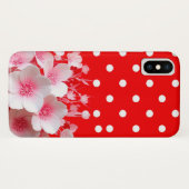 Red Background und Polka Dot Muster Case-Mate iPhone Hülle (Rückseite (Horizontal))