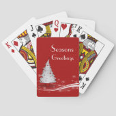 Red Background & White Christmas Tree Spielkarten (Rückseite)