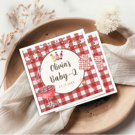 Red Backyard GRILLEN Baby Q Babydusche Napkins Serviette