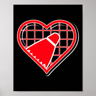 Red Badminton Herz für Badminton Liebhaber Poster