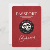 Red Bahamas Passport Hochzeitseinladung Einladung (Rückseite)