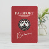 Red Bahamas Passport Save the Date (Stehend Vorderseite)