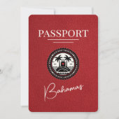 Red Bahamas Passport Save the Date (Vorderseite)