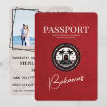 Red Bahamas Passport Save the Date