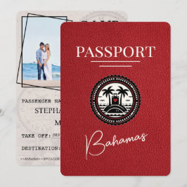 Red Bahamas Passport Save the Date
