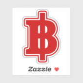 RED BAHT SIGN ฿ thailändischer ฿ Aufkleber (Blatt)