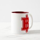 RED BAHT SIGN ฿ thailändischer ฿ Zweifarbige Tasse (VorderseiteRechts)